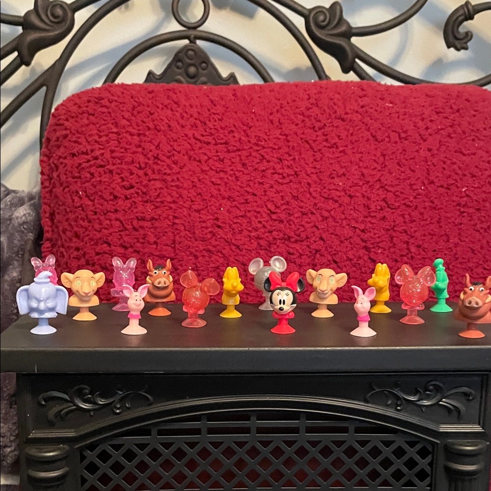 Disney Suction Cup Character Set - Red, Pink, Yellow, Black